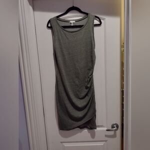 Leith olive green sleeveless dress cinched side size large good used condition